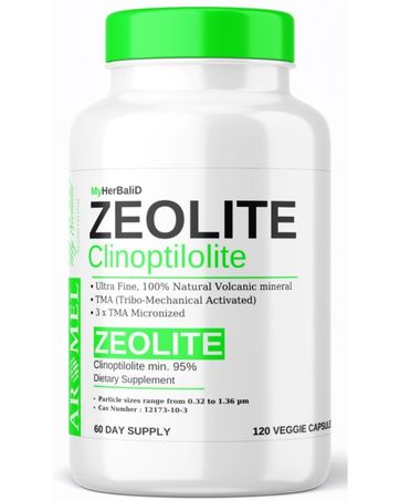 Aromel Zeolit 120 Capsules | Detox | Clinoptilolite 95% | 3X Activated | Natural Mineral Dust Less-Than 1 µm