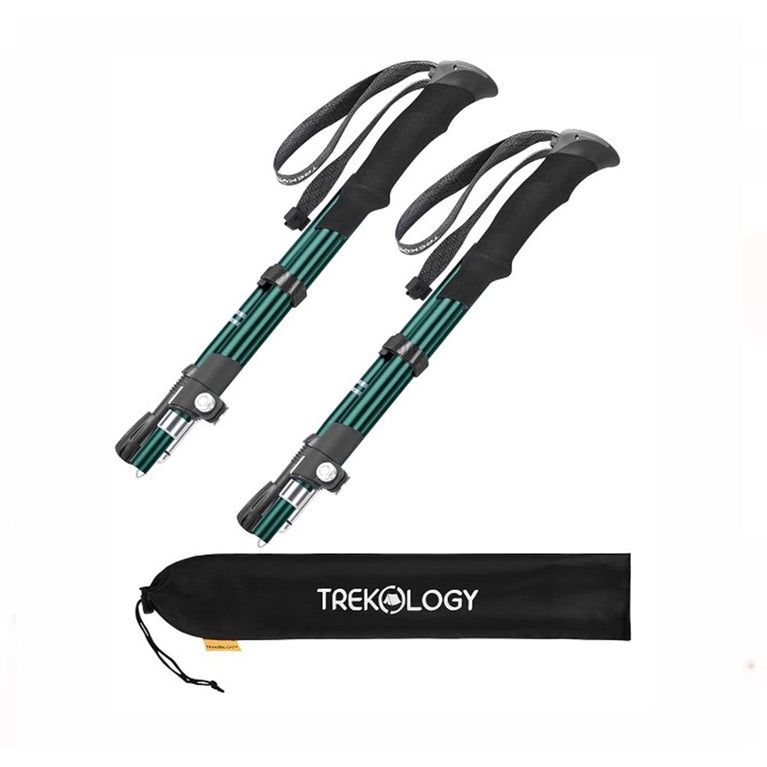 TREKOLOGY Hiking Poles, Trekking Poles TREKZ SE, 2pc Walking Stick, for Collapsible Lightweight Women Men Nordic Seniors Sticks Travel