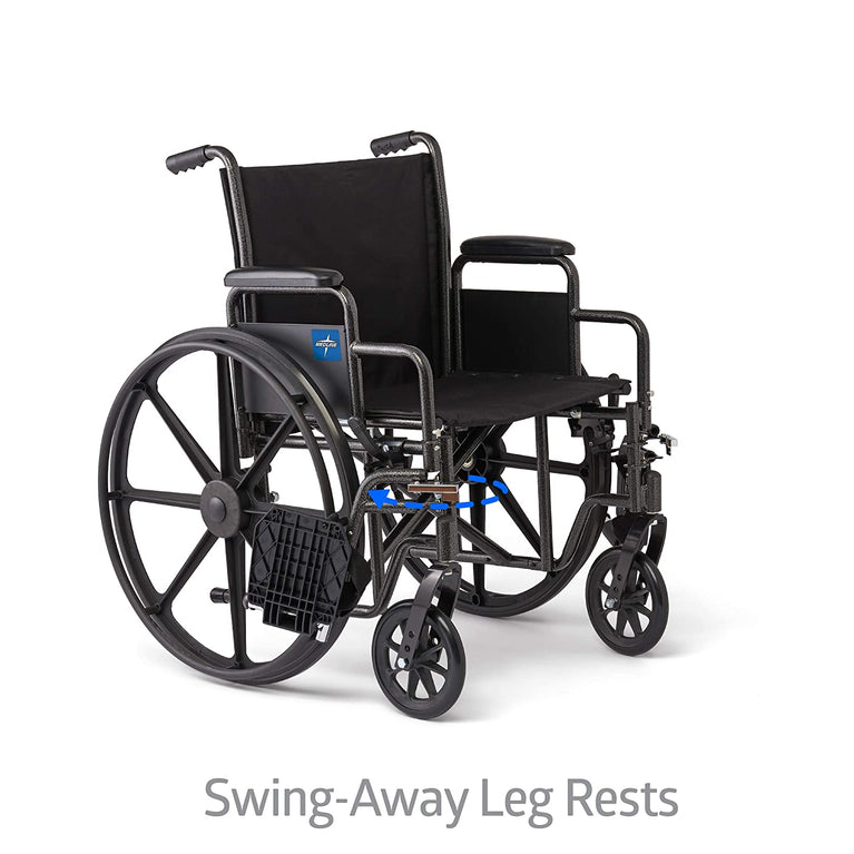 Wheelchair, Desk-Length Arms and Swing-Away Leg Rests, 18" x 16" Seat (W x D)